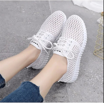 Zapatos De Mujer Women Casual Black Mesh Breathable Lace Shoes Lady Spring & Summer Comfort Anti Skid Student Chool Shoes E577