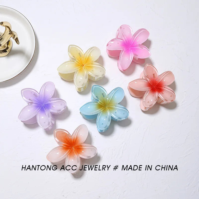 Plumeria Hair Clips Flower Hair Claw Clip Trendy Hair Clip Korean Hair Accessories For Girls