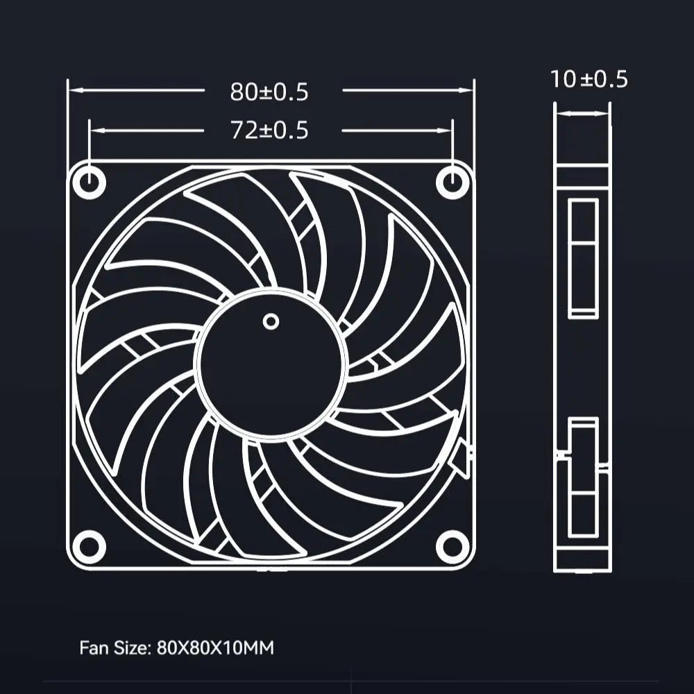 ID-COOLING NO-8010-PWM Small 4pin Case Fan 8cm Ultra-thin Fan 8010 Temperature Controlled Computer Case CPU Heat Sink PC Fan