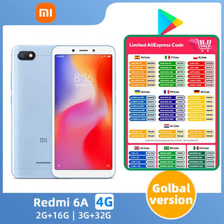 Used xiaomi Redmi 6A Android 4G Unlocked 5.45 inch 3GB RAM 32GB ROM （test） in Good Condition Original Cell phone