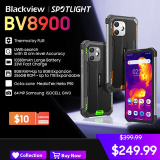 [World Premiere] Blackview BV8900 Rugged Smartphone Android 13 6.5'' Display 16GB 256GB Helio P90 Mobile Phone Thermal Cellphone