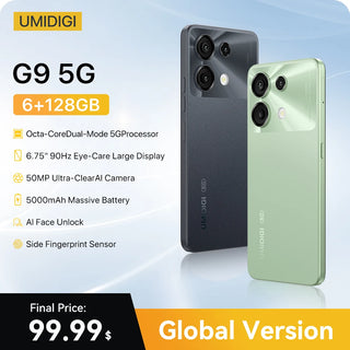 [World Premiere] UMIDIGI G9 5G Smartphone 5G Android 14  8-Core 6GB 256GB 6.75” 90Hz HD+ 50MP 5000mAh 18W Charging 5G cellphone