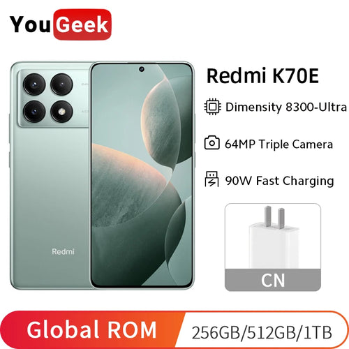 Xiaomi Redmi K70E 120Hz 1.5K Display 64MP Triple Camera 5500mAh 90W Fast Charging Dimensity 8300-Ultra Smartphone China Version