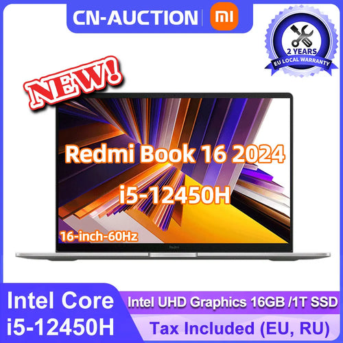 Xiaomi Redmibook 16 Laptop 2024 12th Intel Core i5-12450H Intel UHD Graphics 16GB DDR5+1TB/512G SSD 16 inch 60Hz Notebook PC