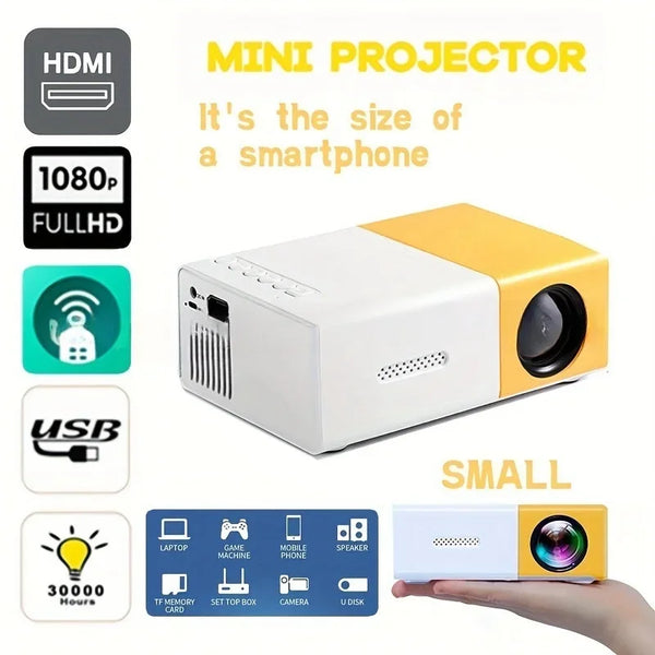 YG300 MINI Projector Portable Home Theater Smart TV Laser Beamer 3D Cinema LED Videoprojector for 4k 1080P Movie Via HD Port