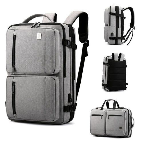 Men's Business Travel Solid Color Large Capacity Backpack