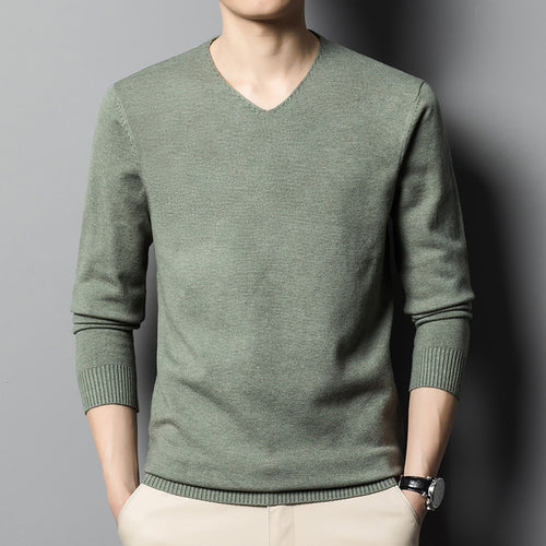 Business Low V-neck Men's Autumn Bottoming Shirt Inner Knitted Sweater