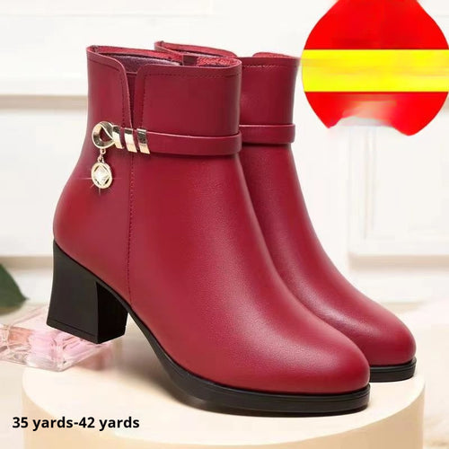 Velvet Thermal Non-slip Middle-aged And Elderly Female Boots