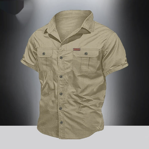 Men's Summer Japanese Loose Lapels Workwear Short Sleeve