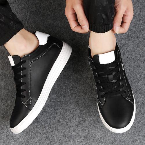 Autumn Flat Heel Height Increasing Insole Lace-up Casual Shoes New Men's Sports