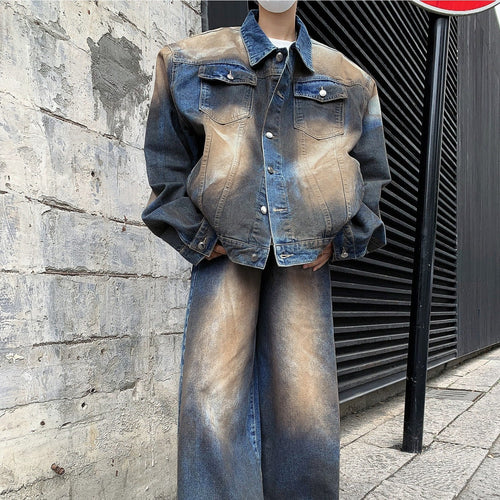 American Retro Water Denim Coat