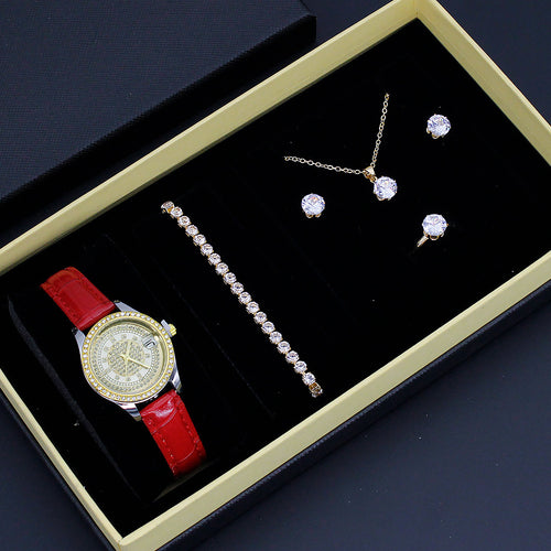 New Ladies Watch Good-looking Cross-border Valentine's Day Watch Jewelry Suit With Decoration