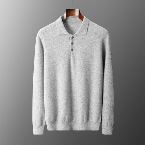 Polo Shirt Men's Casual Wool Sweater