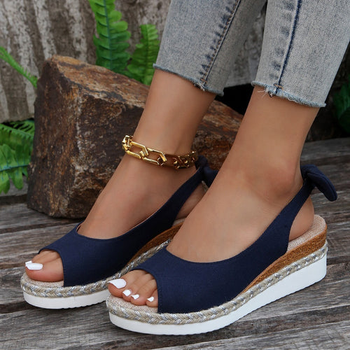 Women's Hemp Rope Wedge Casual Sandals