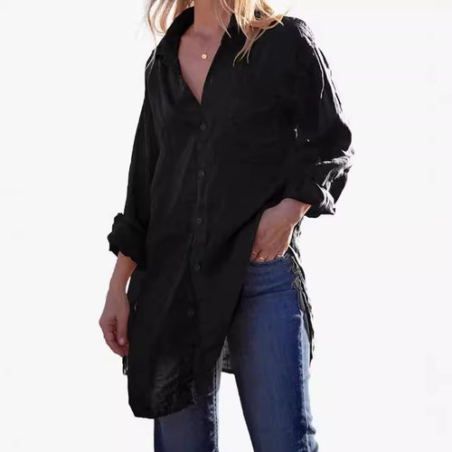 Long Shirt Loose Beach Bikini Cover Up Women Casual Beachwear