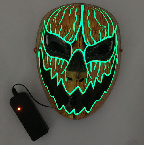 LED Mask Luminous Glowing Halloween Party Mask Neon EL Mask Halloween Cosplay Mask