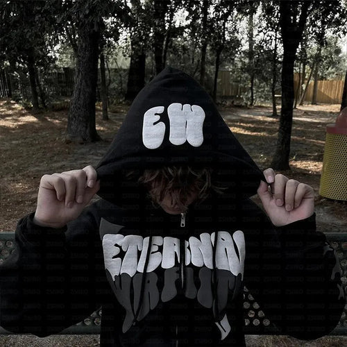 Loose Casual 3D Printed Hoodie