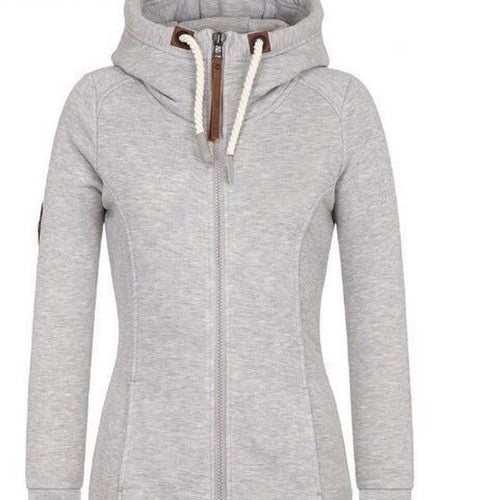 Women's Long Sleeve Hooded Zipper Sweatshirt Coat