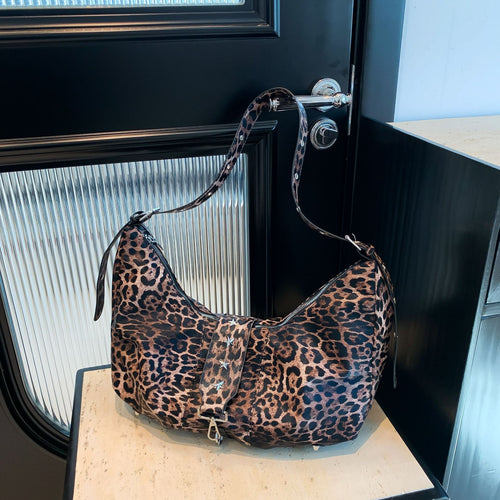 High-grade Leopard Underarm European And American Retro Fashion Shoulder Bag