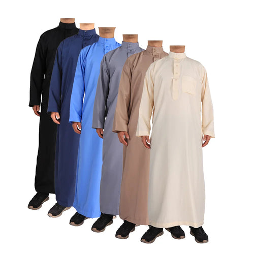 one cap for free THOBE SALE Arabia Gown Islamic Muslim Mideast Men Qatar Robe