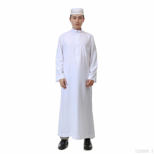 one cap for free THOBE SALE Arabia Gown Islamic Muslim Mideast Men Qatar Robe