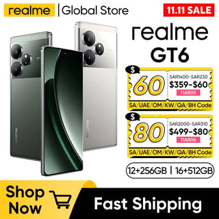 realme GT6 5G 6.78 120Hz 6000nit Display Smartphone Android 14 Next AI Snapdragon 8s Gen 3 Processor 5500mAh 120W Battery NFC